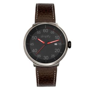 The 7100 Quartz Black Dial Brown Leather Watch SIM7106