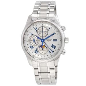 The Longines Master Collection Chronograph GMT Automatic Moon Phase Silver Dial Watch L2.773.4.71.6