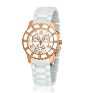 Time Chronograph Quartz Diamond White Dial Watch LV931CRDI