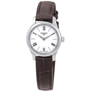 Tradition 5.5 White Dial Brown Leather Watch T063.009.16.018.00