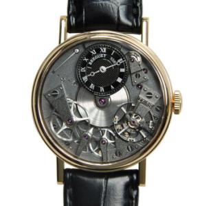 Tradition Black Skeleton Dial 18kt Rose Gold Black Leather Manual Wind Men Watch 7027BRG99V6