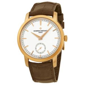 Traditionnelle Manual Wind Silver Dial Brown Leather Watch 82172000R9382
