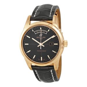 Transocean Black Dial 18kt Rose Gold Watch R4531012BB70BKCD