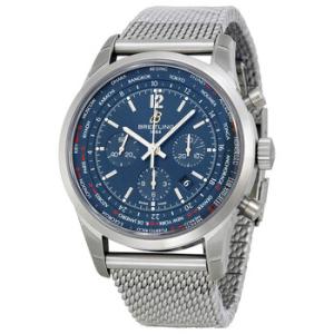Transocean Chronograph Unitime Blue Dial Watch AB0510U9C879SS