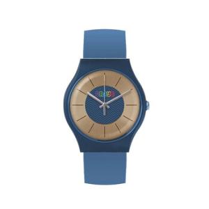 Trinity Gold Dial Powder Blue Leatherette Watch CRACR4405