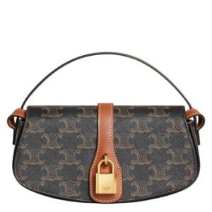 Triomphe Canvas and Calfskin Clutch On Strap