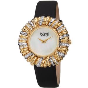 Twisted Bezel Quartz Crystal White Dial Watch BUR255BK