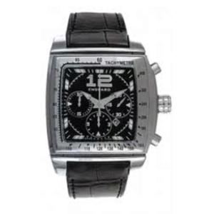 Two O Ten Black Dial Chronograph Alligator Leather Watch