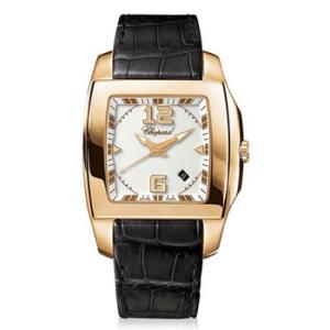 Two O Ten White Dial 18k Rose Gold Black Leather Watch