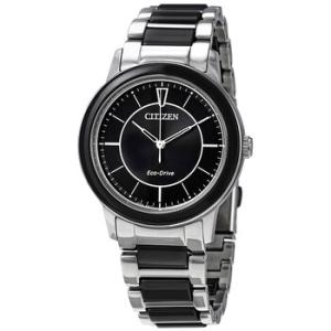 Twotone Chandler EcoDrive Black Dial Watch EM074151E