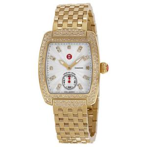 Urban Mini Silver and White Diamond Dial GoldPlated Stainless Steel Bracelet Watch MWW02A000565