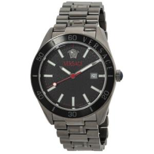 VDome Quartz Black Guilloche Dial Watch VE8E00724