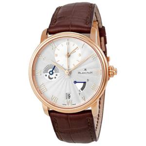 Villeret Opaline Dial 18kt Rose Gold Brown Leather Watch 6665364255B