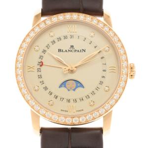 Villeret Quantieme Phases de Lune Automatic Diamond Silver Dial Watch 6126298755B