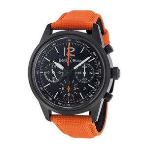 Vintage Blackbird Chronograph Orange Canvas Watch BR126BLKBIRD
