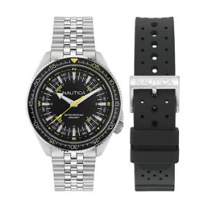 Vintage Quartz Black Dial Watch Box Set NAPNVF303