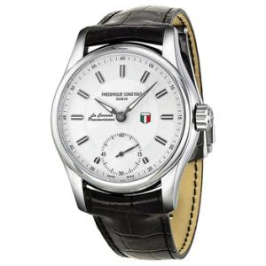 Vintage Rally Silver Dial Leather Watch FC435S6B6