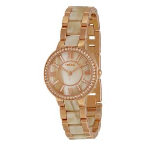 Virginia Rose Dial Rose Goldtone and Horn Acetate Watch ES3716