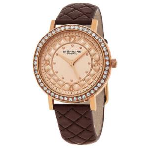 Vogue Rose Dial Brown Leather Watch M15451