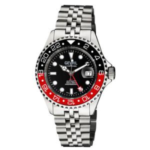 Wall Street GMT Black Dial Coke Bezel Watch 4954B