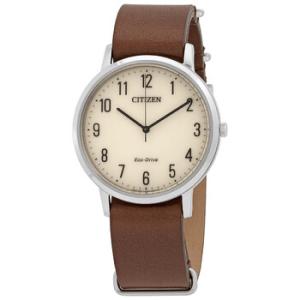 White Dial Brown Leather Watch BJ650128A