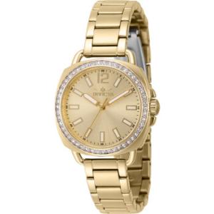 Wildflower Quartz Crystal Gold Dial Watch