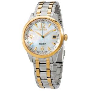 World Time Mother of Pearl Dial Watch FC800888D