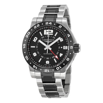 Admiral GMT Black Dial Steel and Ceramic Watch L3.669.4.56.7