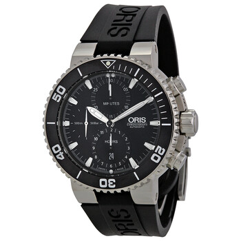 Aquis Automatic Chronograph Black Dial Black Rubber Watch 77476554154RS