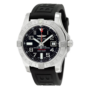 Avenger II GMT Black Dial Black Rubber Watch A3239011BC34BKPT3
