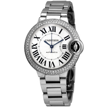 Ballon Bleu Silver Dial 18kt White Gold Diamond Watch WE902035