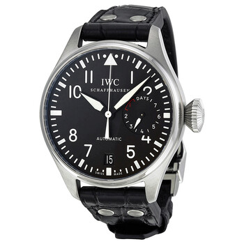 Big Pilot Black Dial Black Leather Watch IW500901