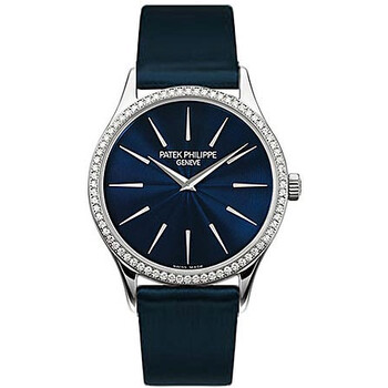 Calatrava 18kt White Gold Diamond Nightblue Watch 4896G