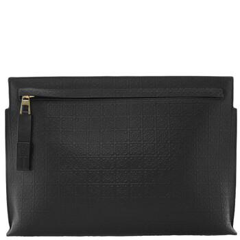 Calfskin Repeat T Pouch  Black