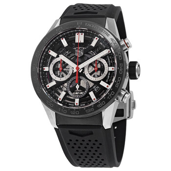 Carerra Chronograph Automatic Black Skeleton Dial Watch CBG2010.FT6143