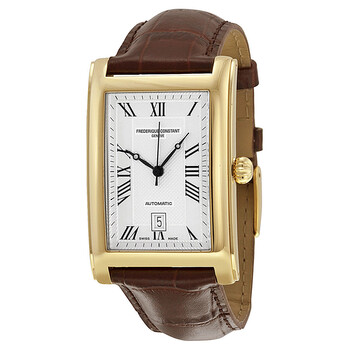 Carree Automatic Silver Dial Leather Strap Watch 303MC4C25
