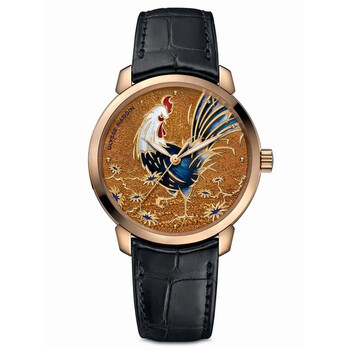 Classico Enamel Champleve Rooster Dial Automatic 18kt Rose Gold Watch 81521112ROOSTER