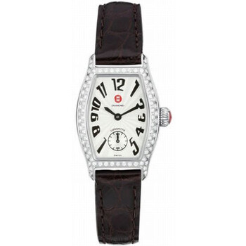 Coquette Petite Pave Espresso Alligator Watch MWW08A000030