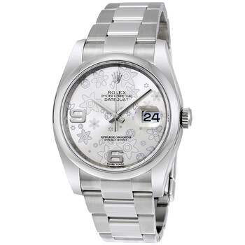 Datejust 36 Silver floral Dial Stainless Steel Oyster Bracelet Automatic Watch 116200SFAO