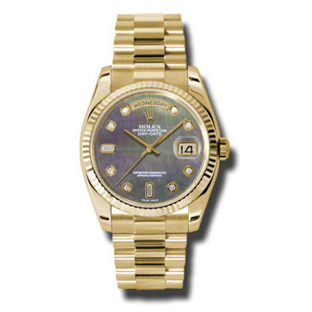 DayDate Dark Mother Of Pearl Dial 18K Yellow Gold President Automatic Watch 118238BKMDP