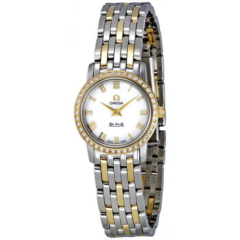 DeVille Prestige Mother of Pearl Dial Steel and 18k Yellow Gold Watch