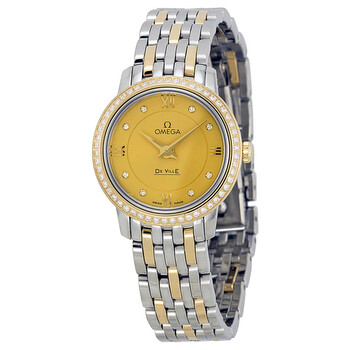 De Ville Prestige Champagne Diamond Dial Steel and Yellow Gold Watch