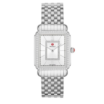 Deco II Quartz Diamond Silver Dial Watch MWW06X000038