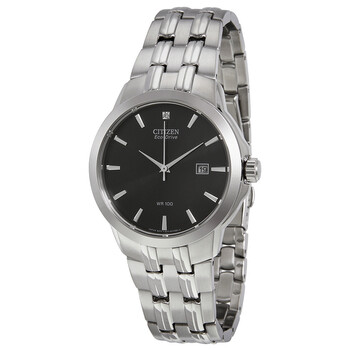 EcoDrive Black Dial Stainless Steel Watch BM709051E