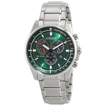 EcoDrive Chronograph Green Dial Watch AT119087X