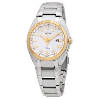 EcoDrive White Dial Titanium Watch EW221452A
