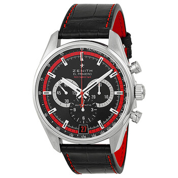 El Primero 36000 VPH Black Dial Black Leather Watch 03.2043.40025.C703