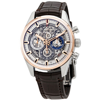 El Primero Chronomaster Stainless Steel  Rose Gold Automatic Skeletal Dial Watch 51.2151.40078.C810