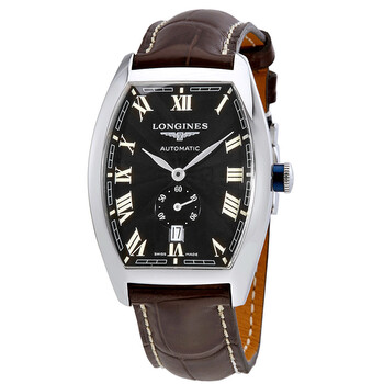 Evidenza Black Flinque Dial Automatic Leather Watch L2.642.4.51.4