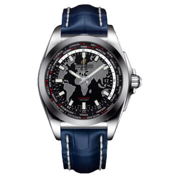 Galactic Unitime Black Dial Blue Leather Watch WB3510U4BD94BLCD